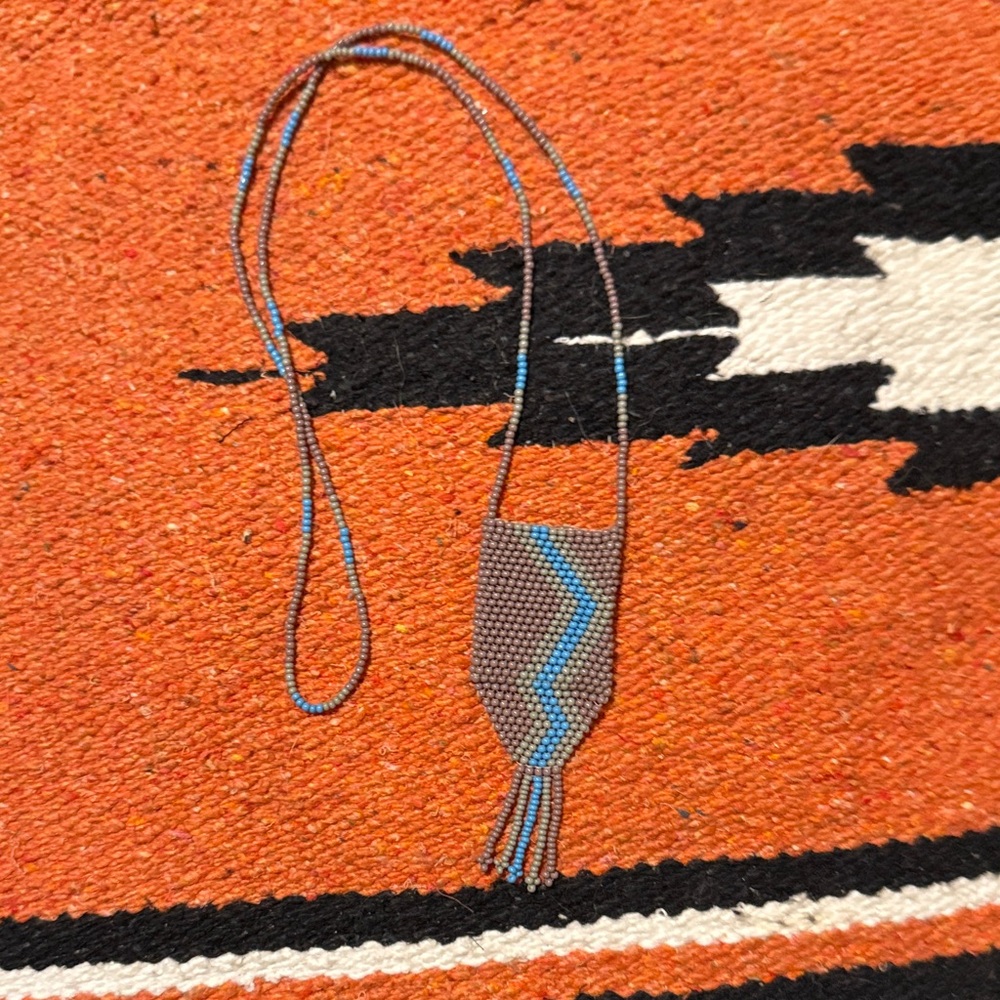 Small beaded bag necklace